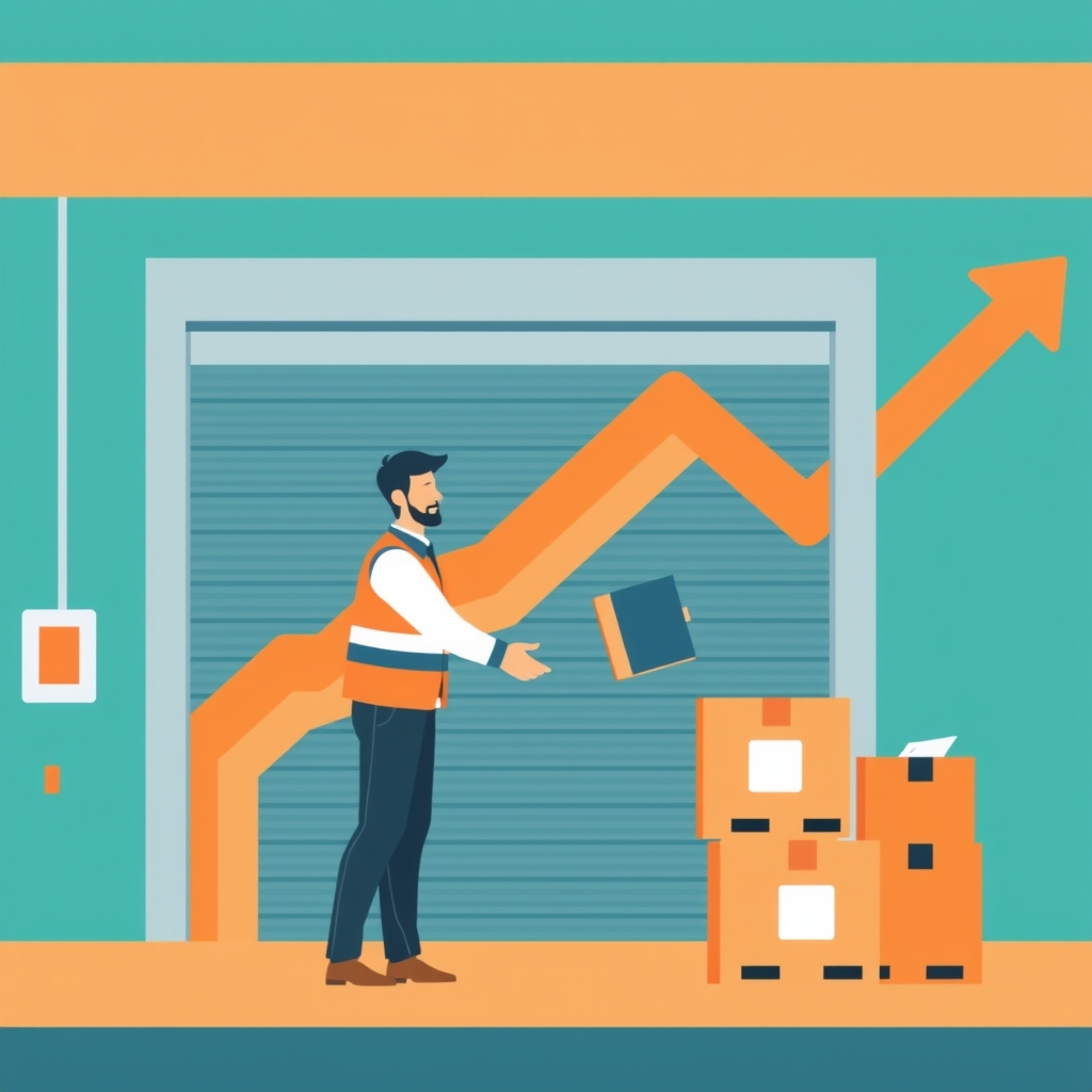 Factory manager shaking hands with a delivery driver at a loading bay