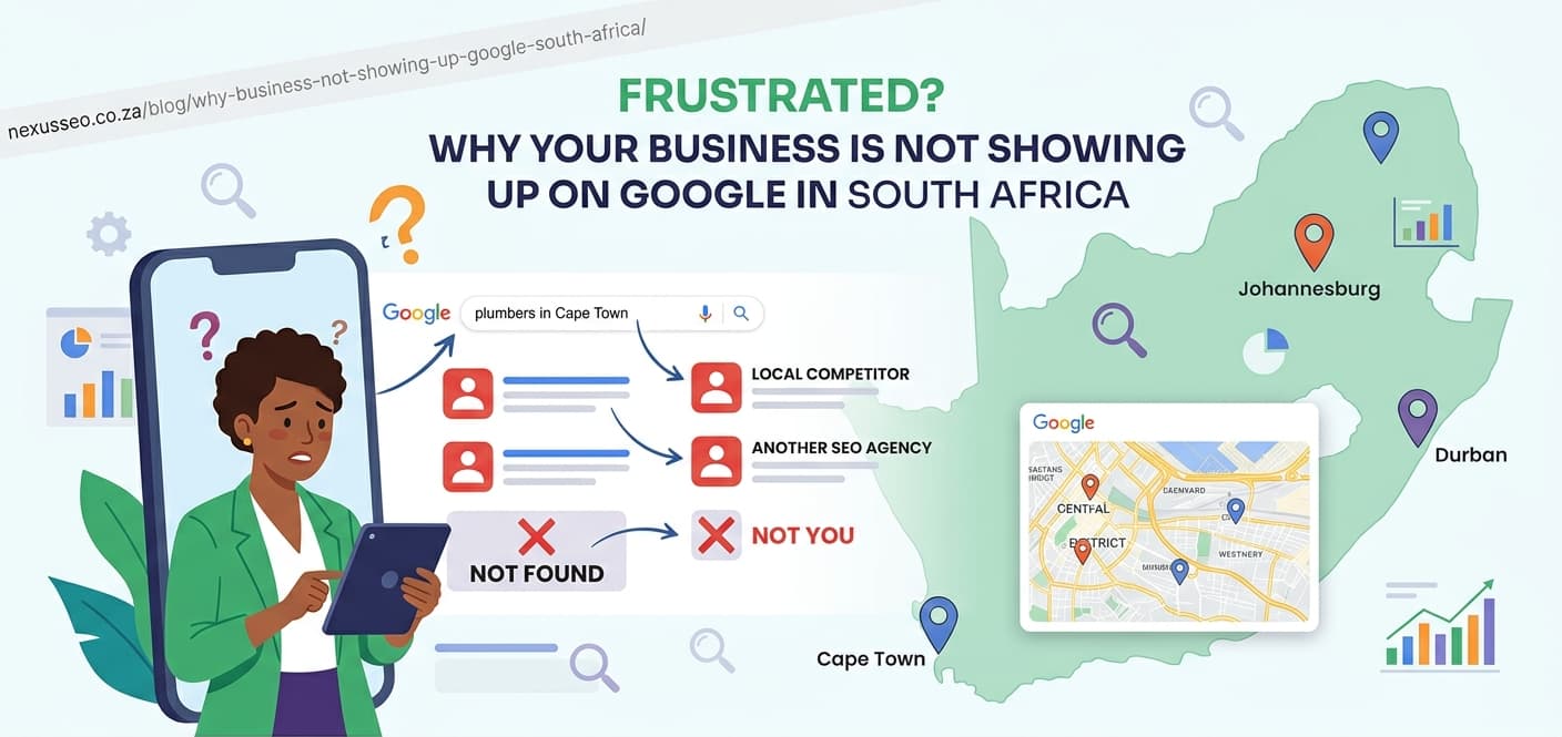 South African business owner searching for their company on Google with no results showing