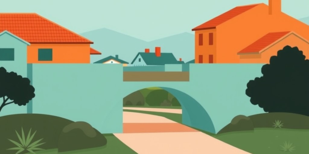 Illustration of a bridge connecting an old website structure to a new one
