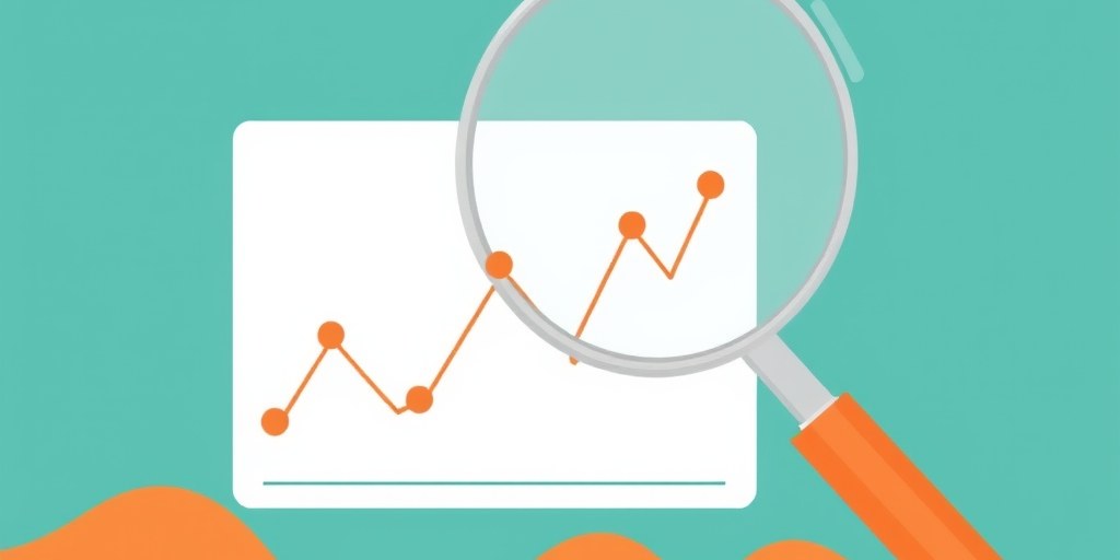 Illustration of a magnifying glass reviewing search ranking signals after a website migration