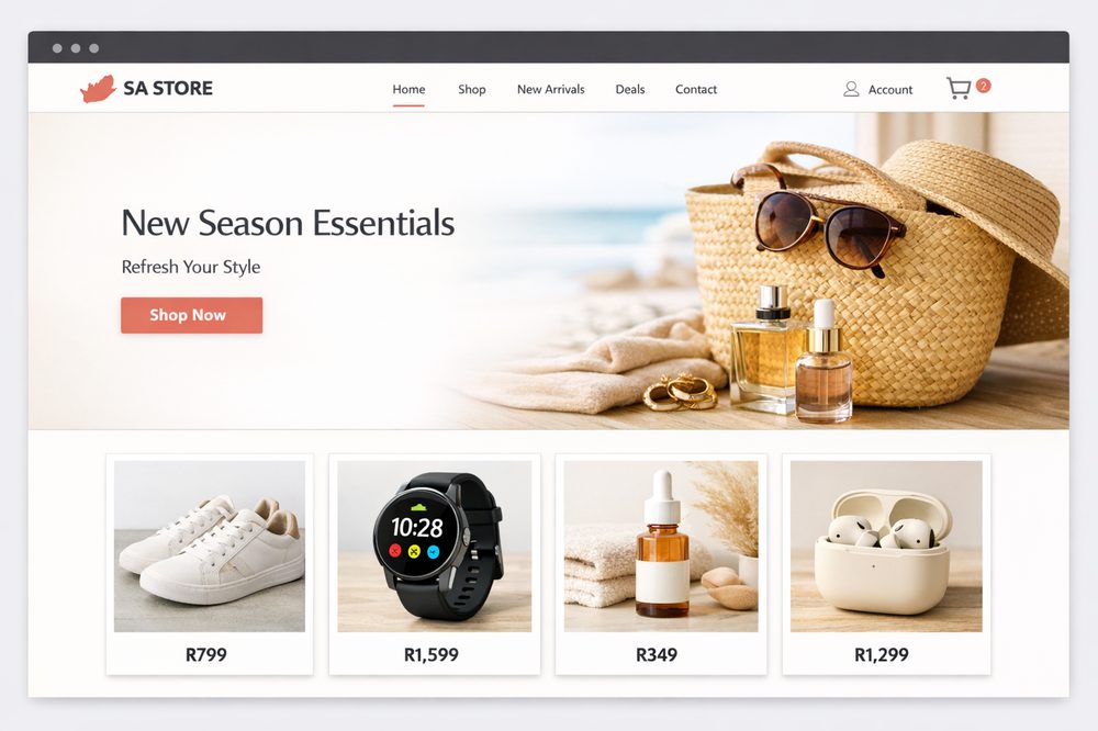 Example online store with Rand pricing website designed by NexusSEO